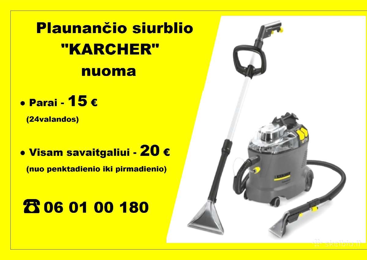 Plaunančio siurblio Karcher nuoma Klaipėda