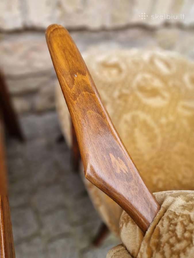 Vintažinis mid century bukmedžio fotelis - nuotraukos Nr. 15