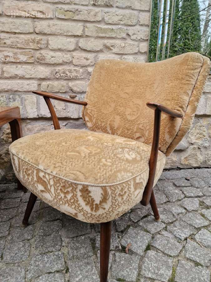 Vintažinis mid century bukmedžio fotelis - nuotraukos Nr. 21