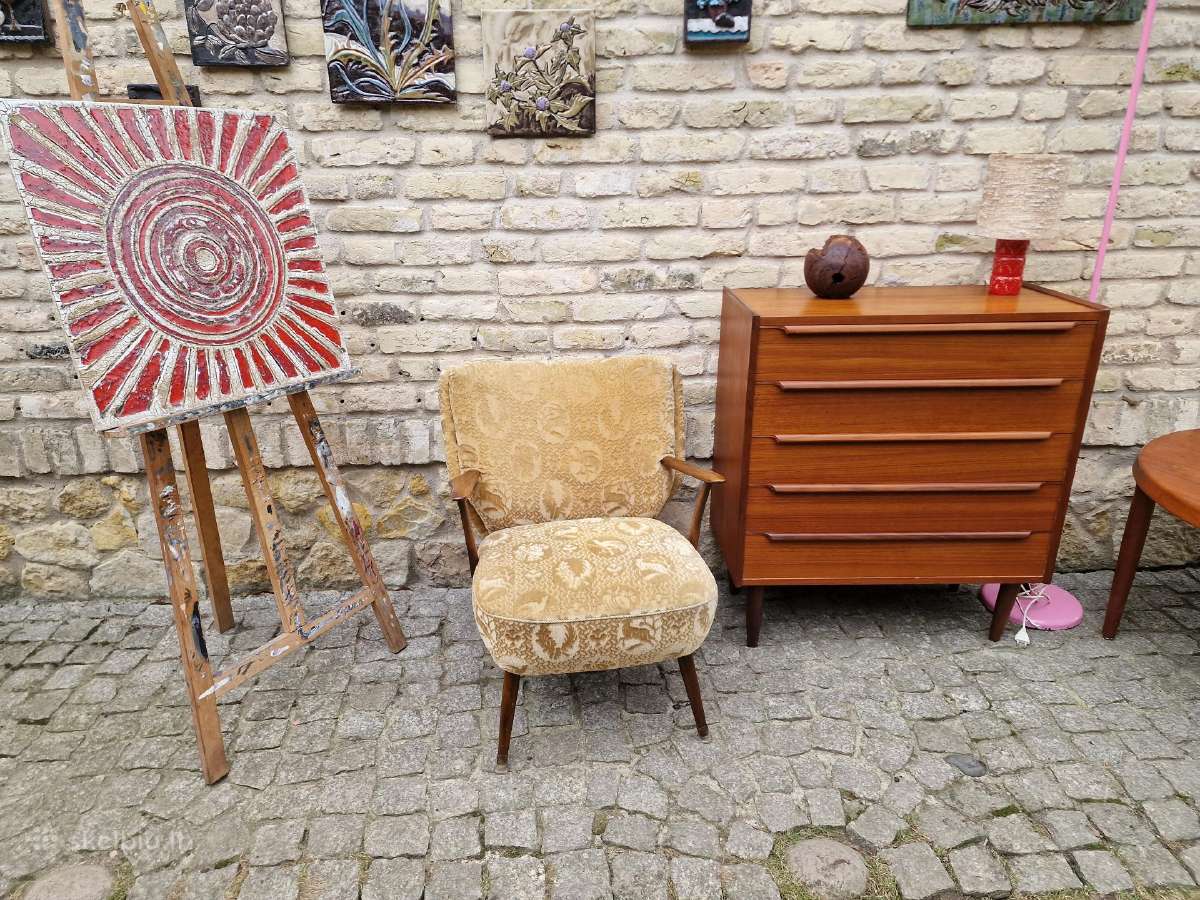 Vintažinis mid century bukmedžio fotelis - nuotraukos Nr. 25
