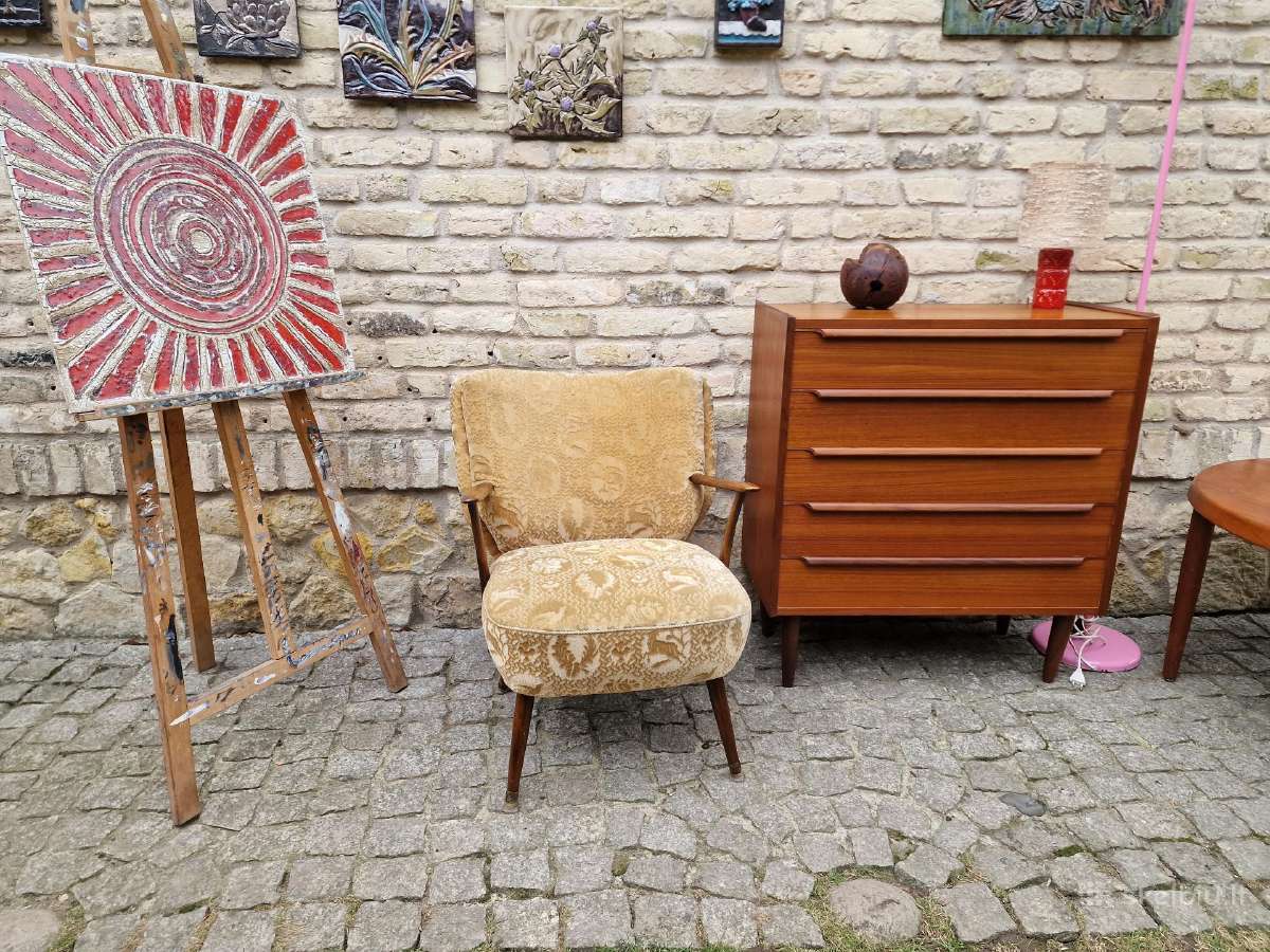 Vintažinis mid century bukmedžio fotelis - nuotraukos Nr. 27
