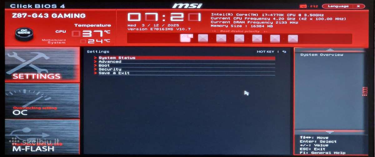 Stacionarus kompiuteris i7-4770k, 16gb, Msi Z87 - nuotraukos Nr. 2