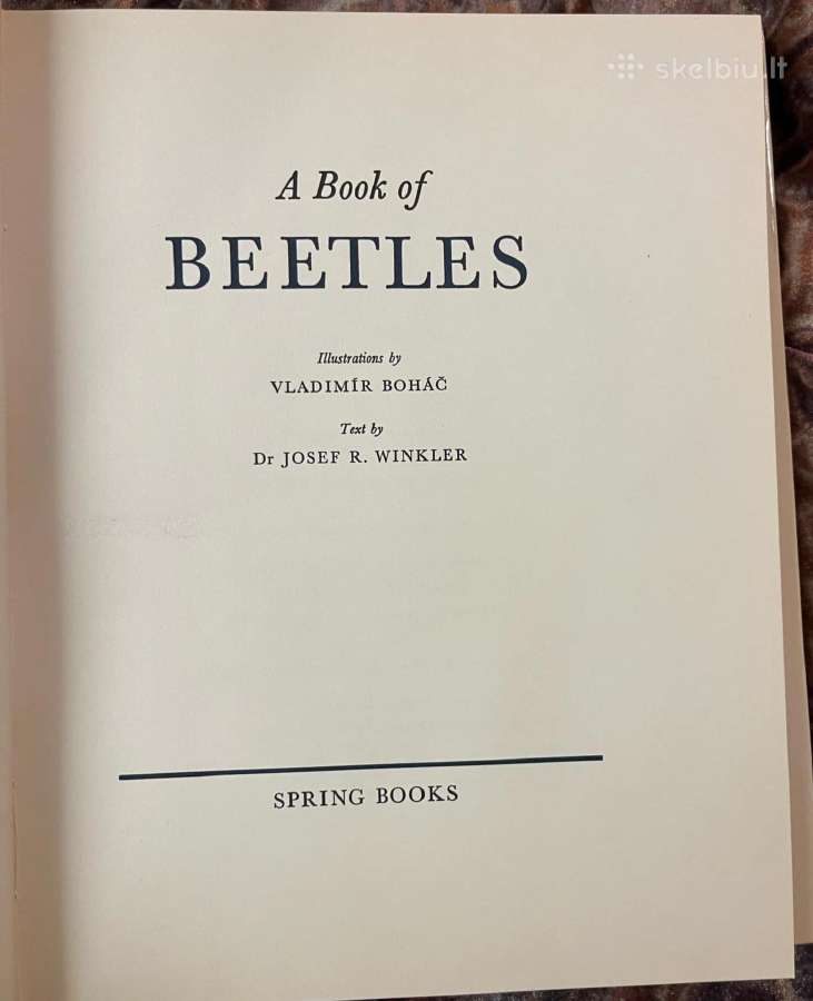 A Book Of Beetles (Dr. Josef R. Winkler - 1965) - nuotraukos Nr. 2