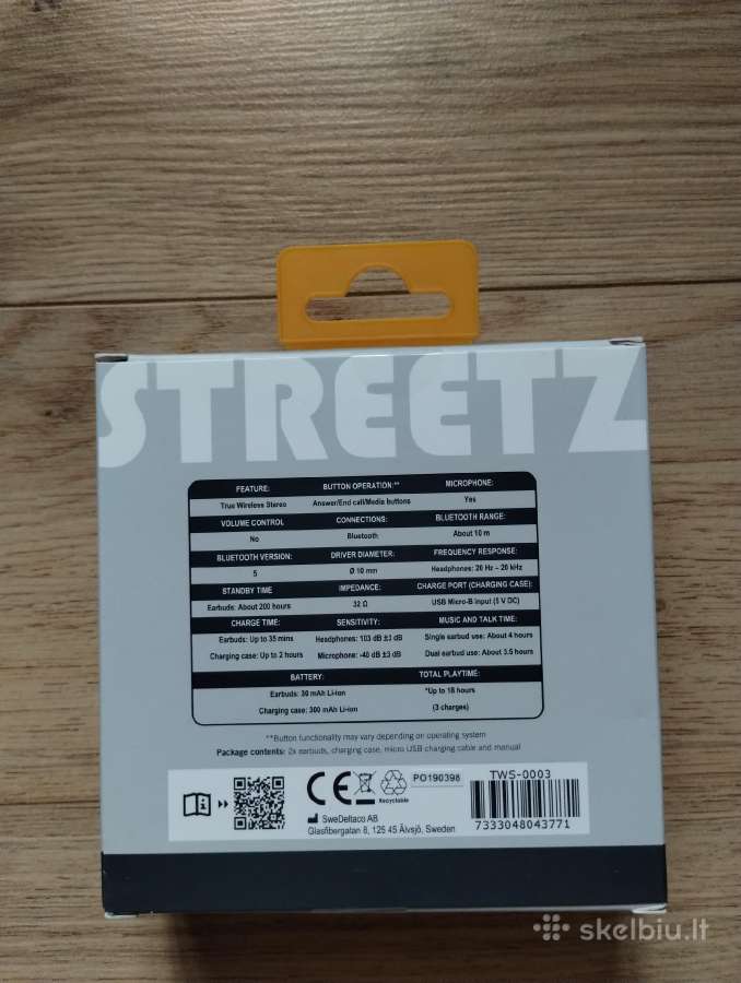Bluetooth ausinės streetz tws-0003 - nuotraukos Nr. 2