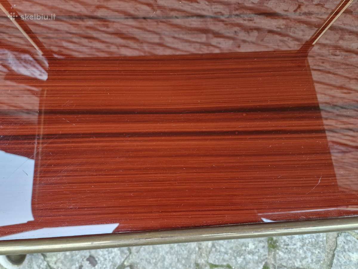Vintažinis Mid Century žalvarinis staliukas/baras - nuotraukos Nr. 14