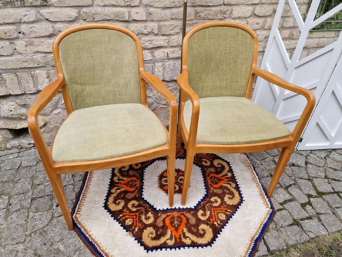 Vintažiniai Mid Century Lübke tikmedžio foteliai - nuotraukos Nr. 2