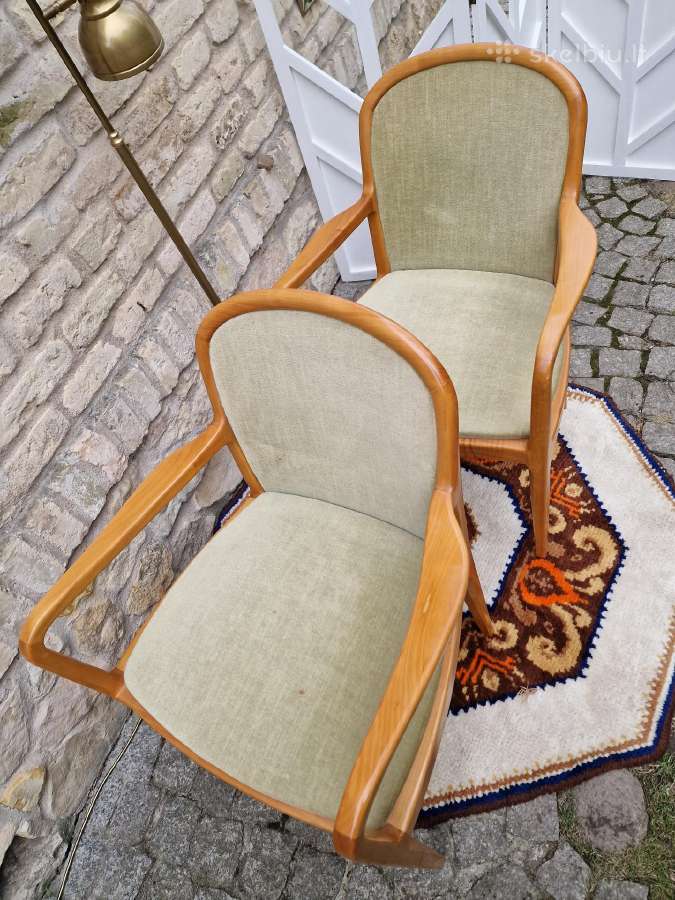 Vintažiniai Mid Century Lübke tikmedžio foteliai - nuotraukos Nr. 4