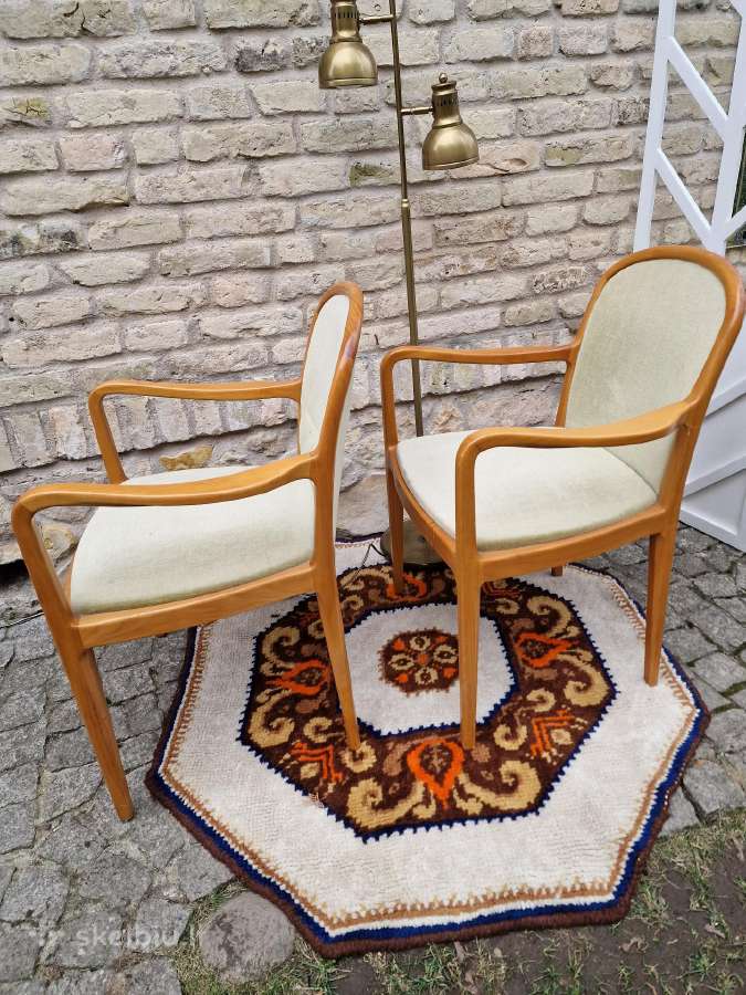 Vintažiniai Mid Century Lübke tikmedžio foteliai - nuotraukos Nr. 5