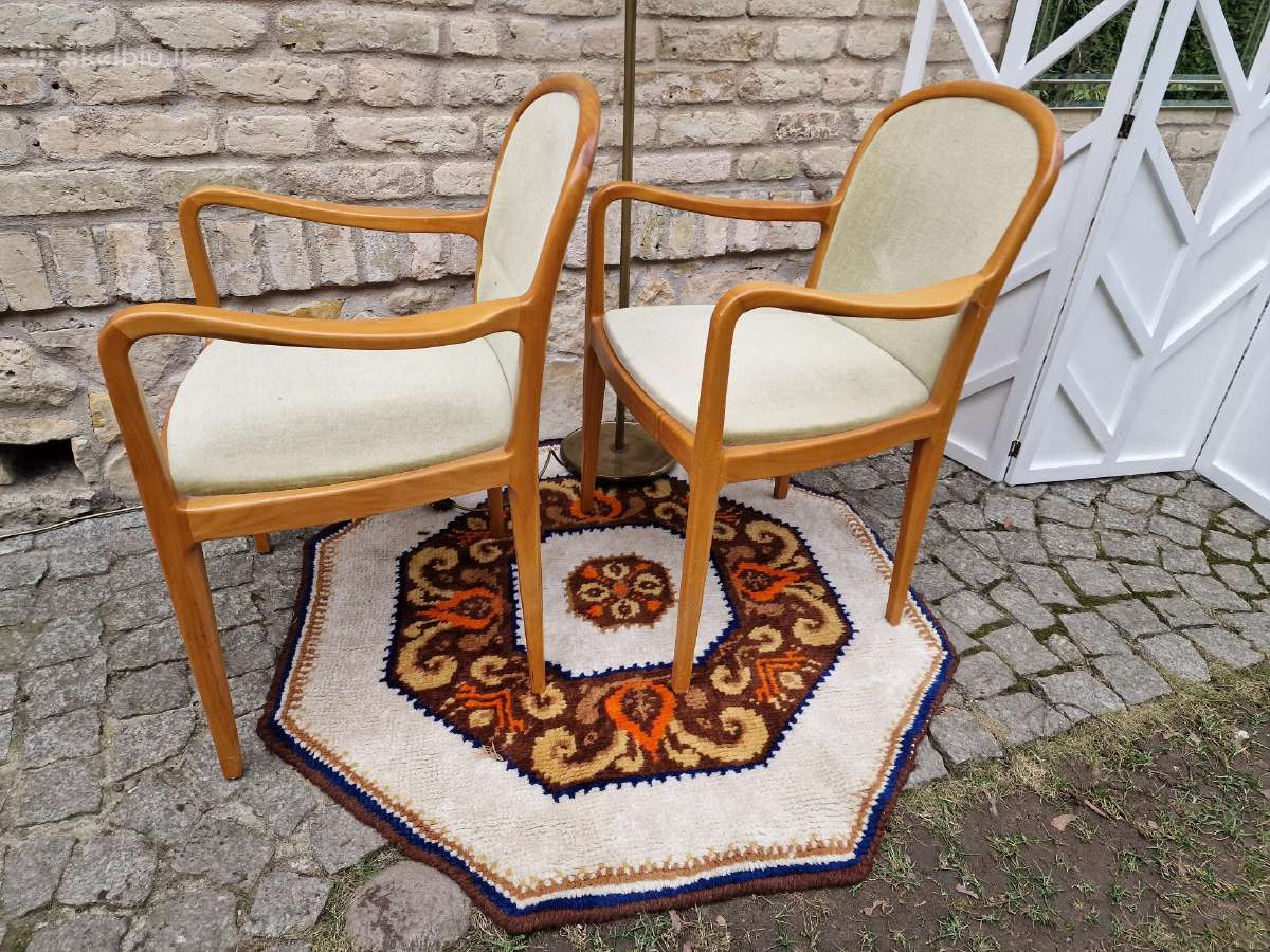 Vintažiniai Mid Century Lübke tikmedžio foteliai - nuotraukos Nr. 9