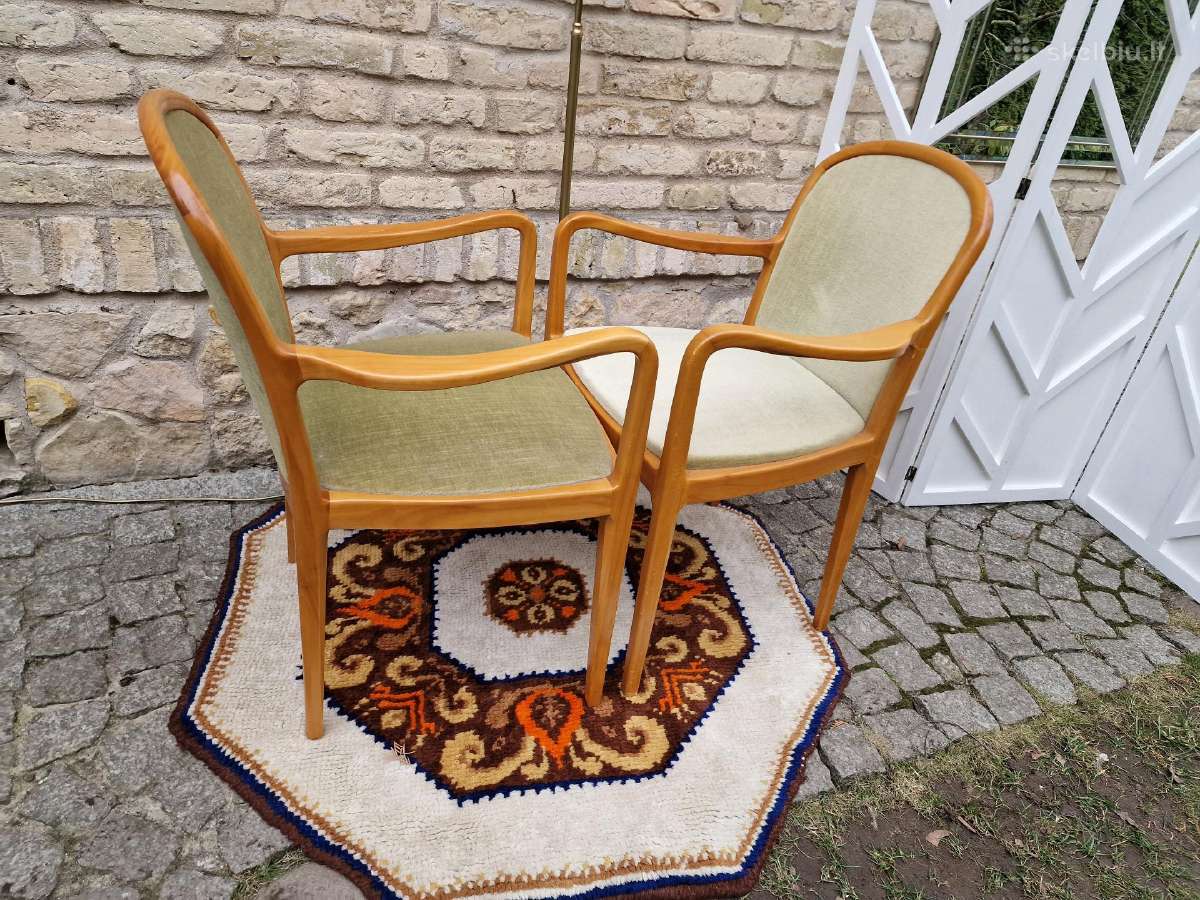 Vintažiniai Mid Century Lübke tikmedžio foteliai - nuotraukos Nr. 12