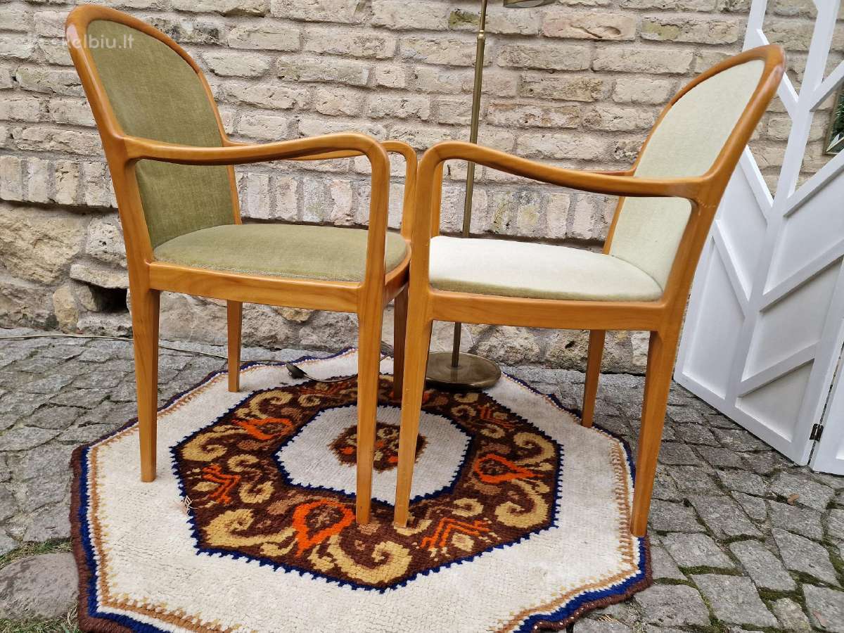 Vintažiniai Mid Century Lübke tikmedžio foteliai - nuotraukos Nr. 14