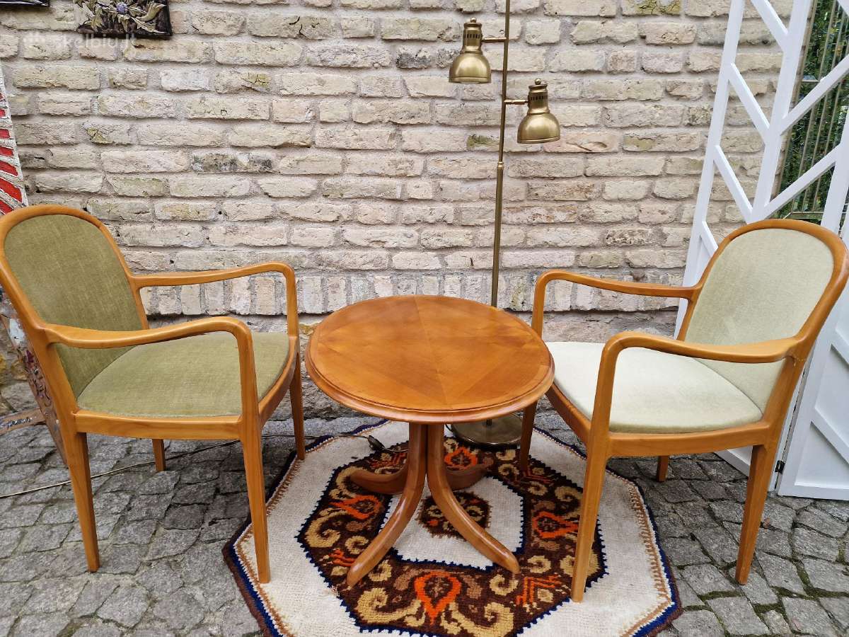 Vintažiniai Mid Century Lübke tikmedžio foteliai - nuotraukos Nr. 19