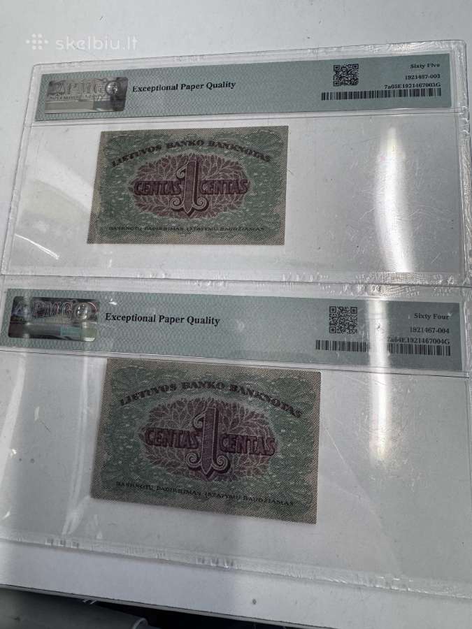 Parduodami 1 cento banknotai Pmg 64 Pmg 65