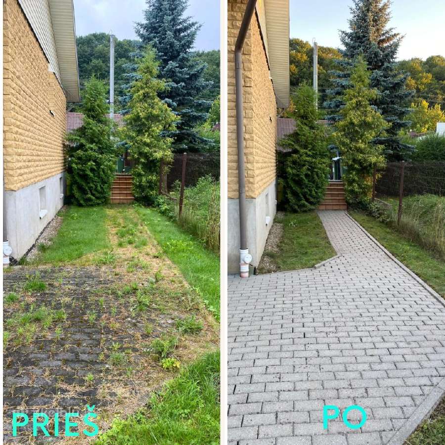 Trinkelių valymas, fasado, stogo plovimas; dažymas - nuotraukos Nr. 2