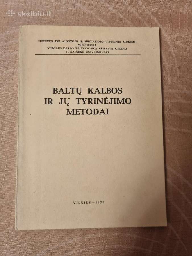 Baltų kalbos ir jų tyrinėjimo metodai