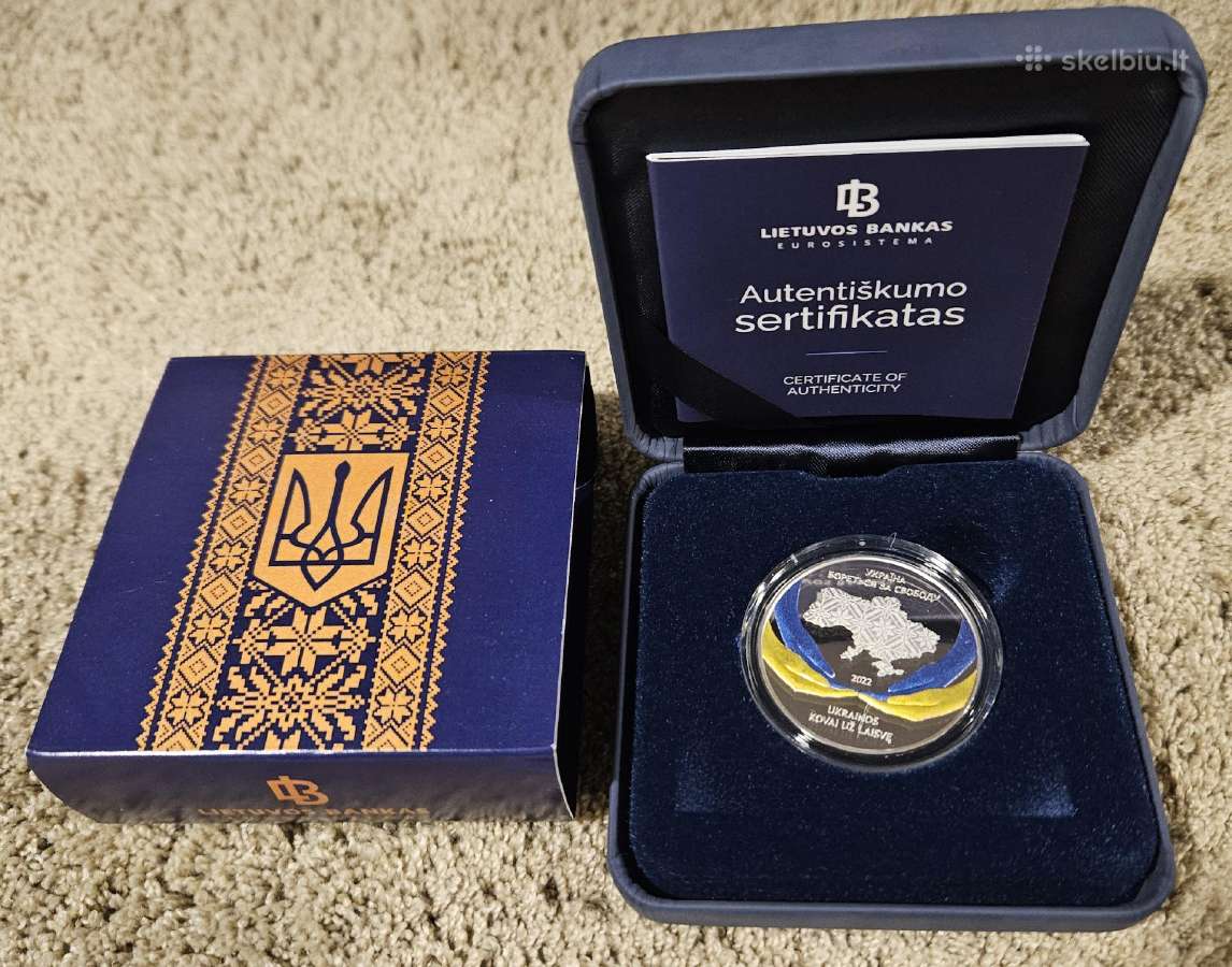 Sidabrinė moneta skirta Ukrainos kovai už laisvę