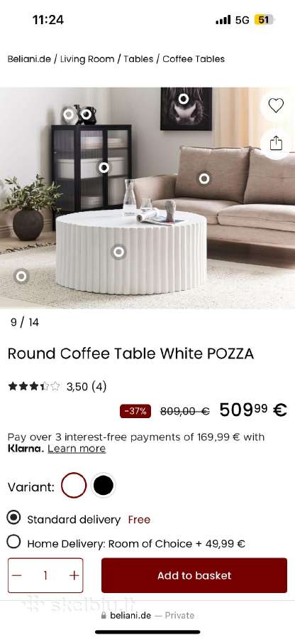 Naujas lauko kavos staliukas iš Vokietijos
