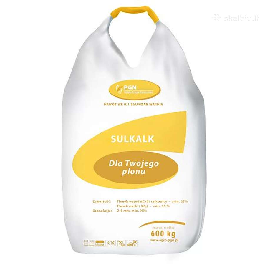 Kalcio Sulfatas Sulkalk Cao3 37%, So3 35,6%, S14%