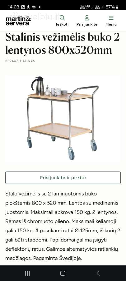 Serviravimo vežimėlis
