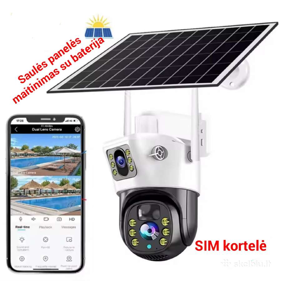 Naujos išmaniosios lauko ir namų kameros Sim/WiFi