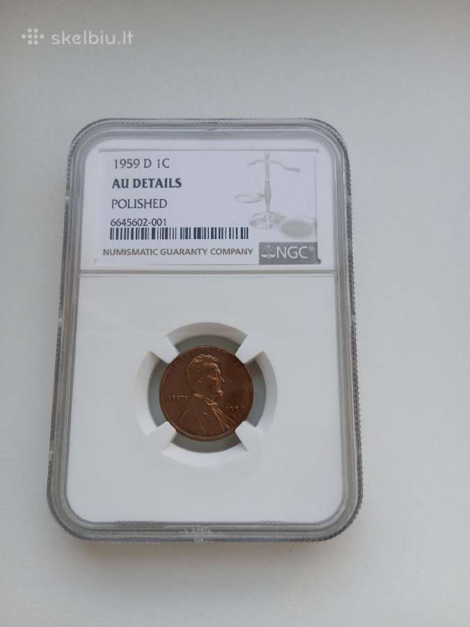 JAV Lincoln cent 1959 D Ngc