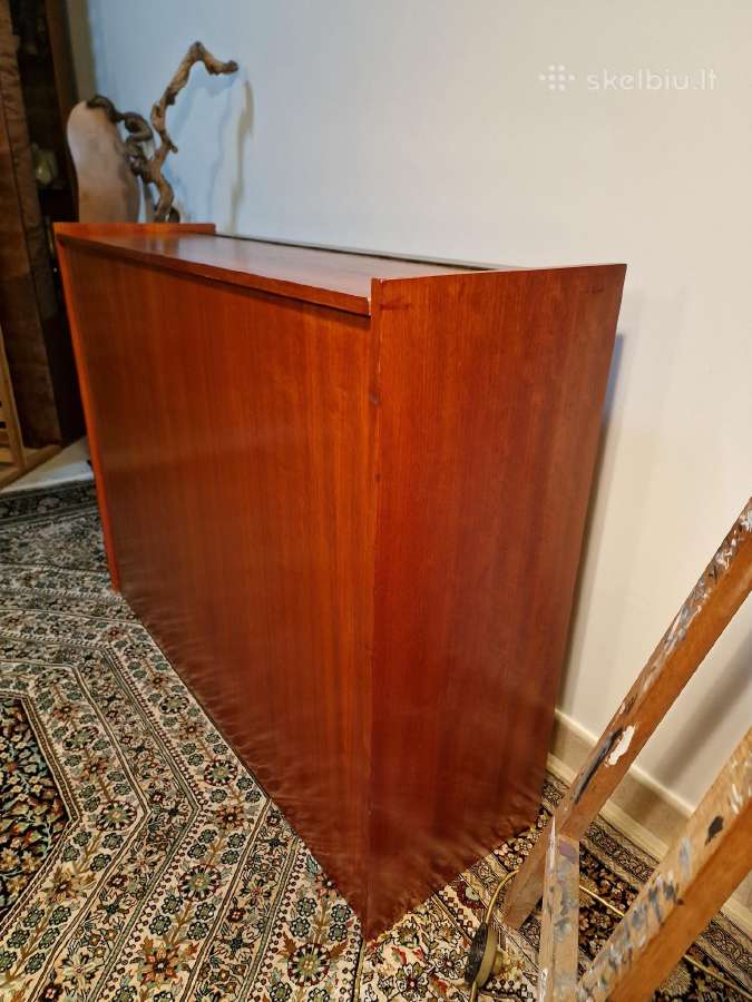 Vintažinė Mid Century tikmedžio patalų dėžė - nuotraukos Nr. 7