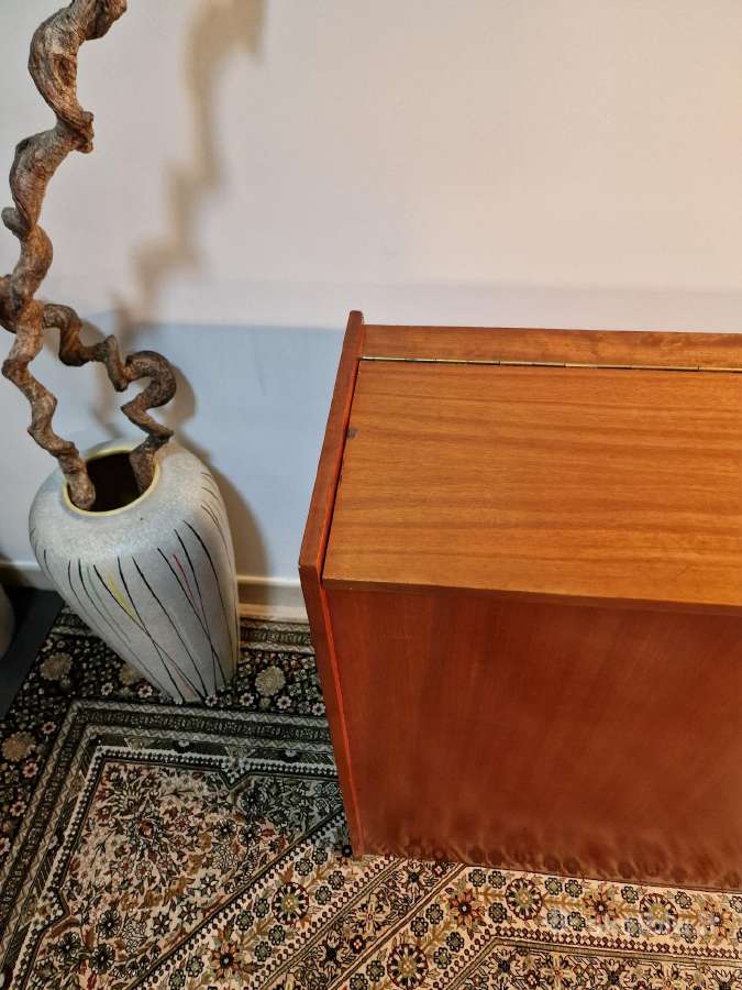Vintažinė Mid Century tikmedžio patalų dėžė - nuotraukos Nr. 17