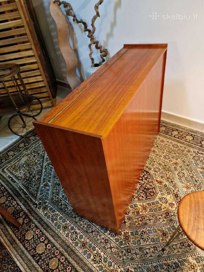 Vintažinė Mid Century tikmedžio patalų dėžė - nuotraukos Nr. 21
