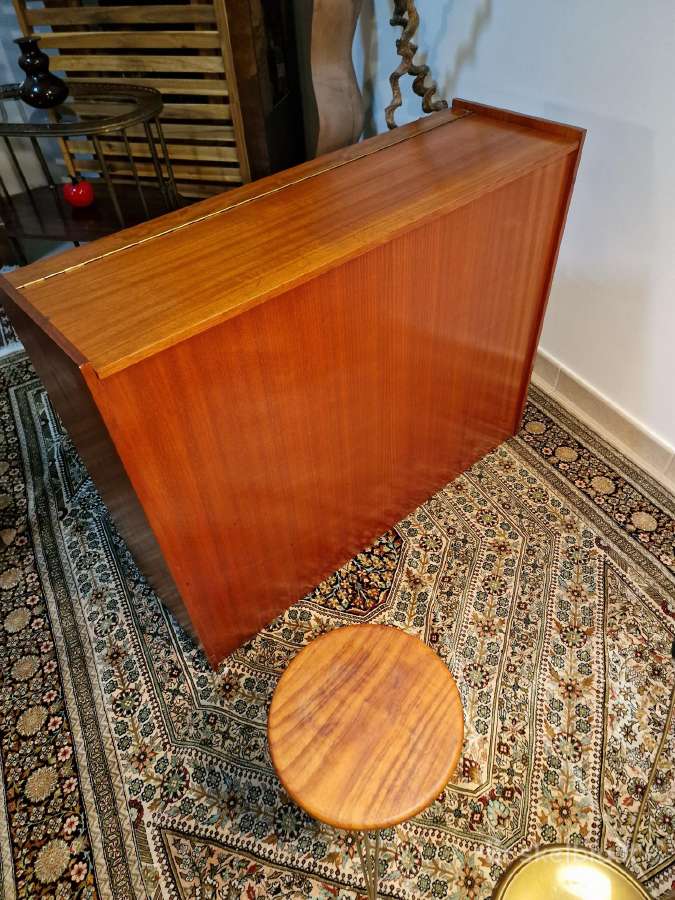 Vintažinė Mid Century tikmedžio patalų dėžė - nuotraukos Nr. 24