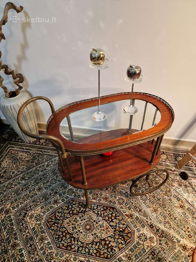 Antikvarinis Art Deco žalvario staliukas/servantas - nuotraukos Nr. 2