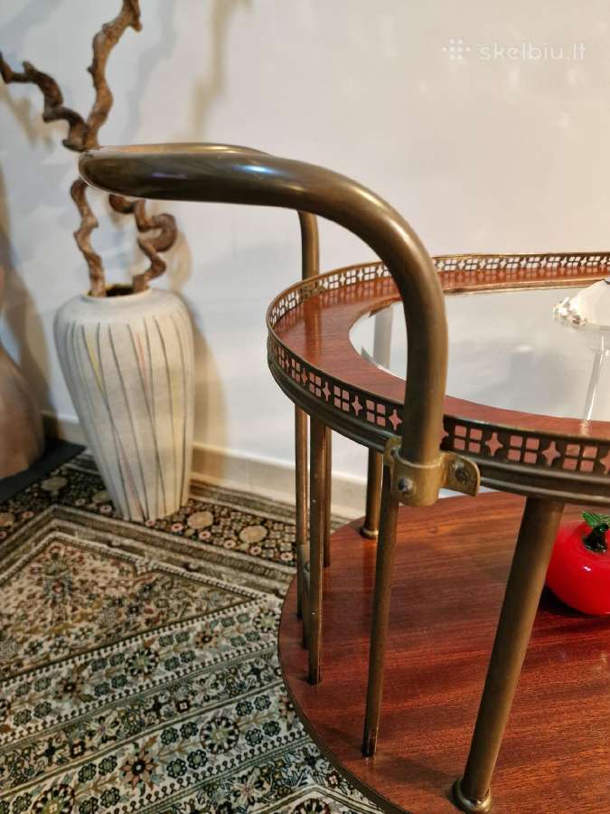 Antikvarinis Art Deco žalvario staliukas/servantas - nuotraukos Nr. 3