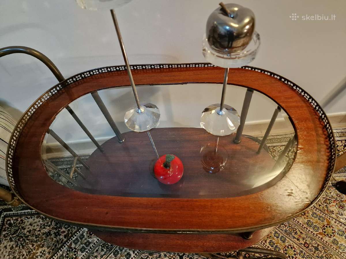 Antikvarinis Art Deco žalvario staliukas/servantas - nuotraukos Nr. 12