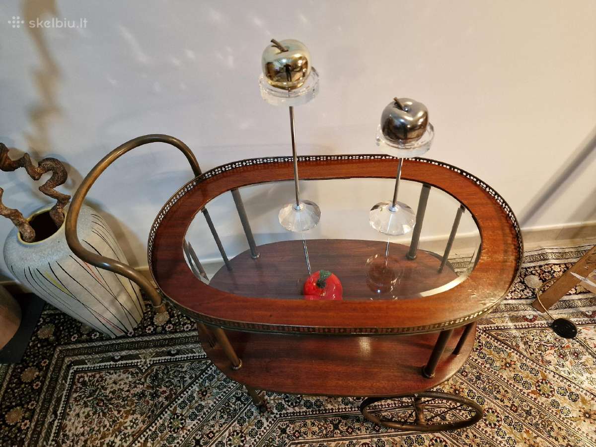 Antikvarinis Art Deco žalvario staliukas/servantas - nuotraukos Nr. 15