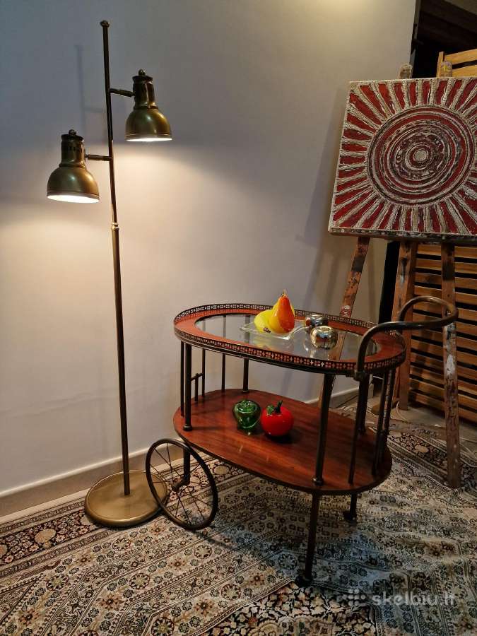 Antikvarinis Art Deco žalvario staliukas/servantas - nuotraukos Nr. 37