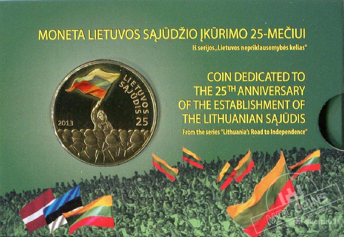 2013 metų proginė 25 litų moneta kortelėje