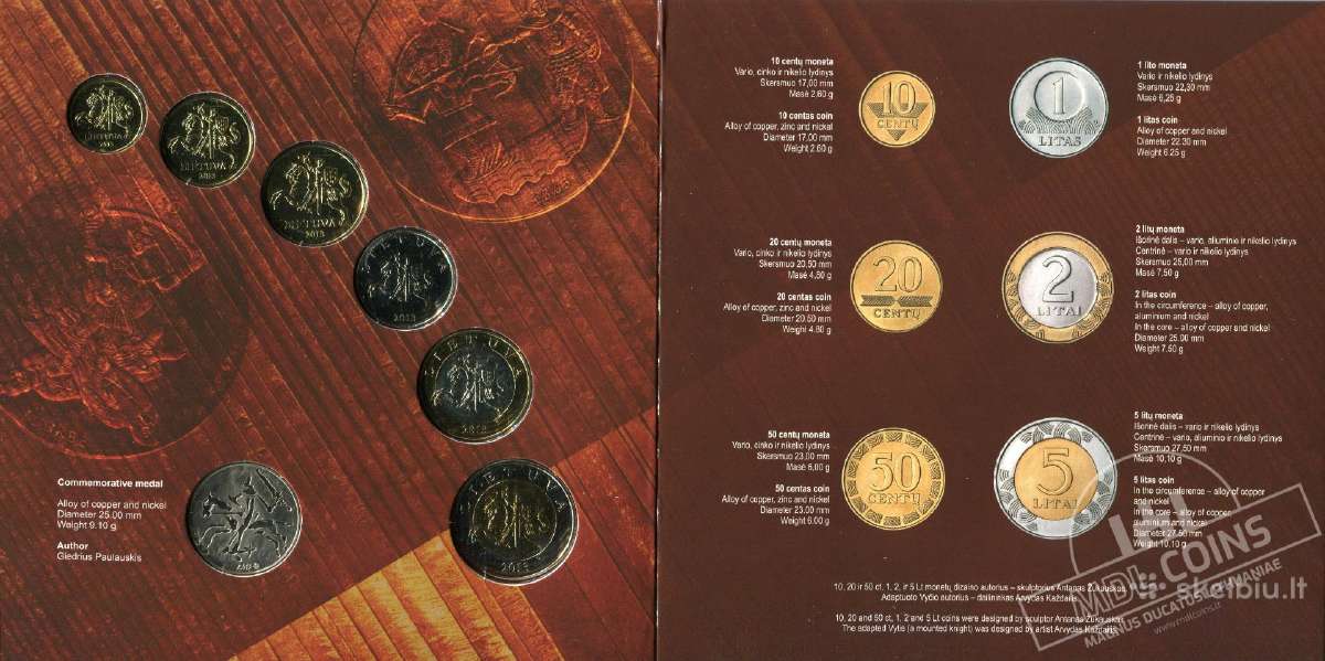 2013 metų Lietuvos banko monetų rinkinys (Bu) - nuotraukos Nr. 4