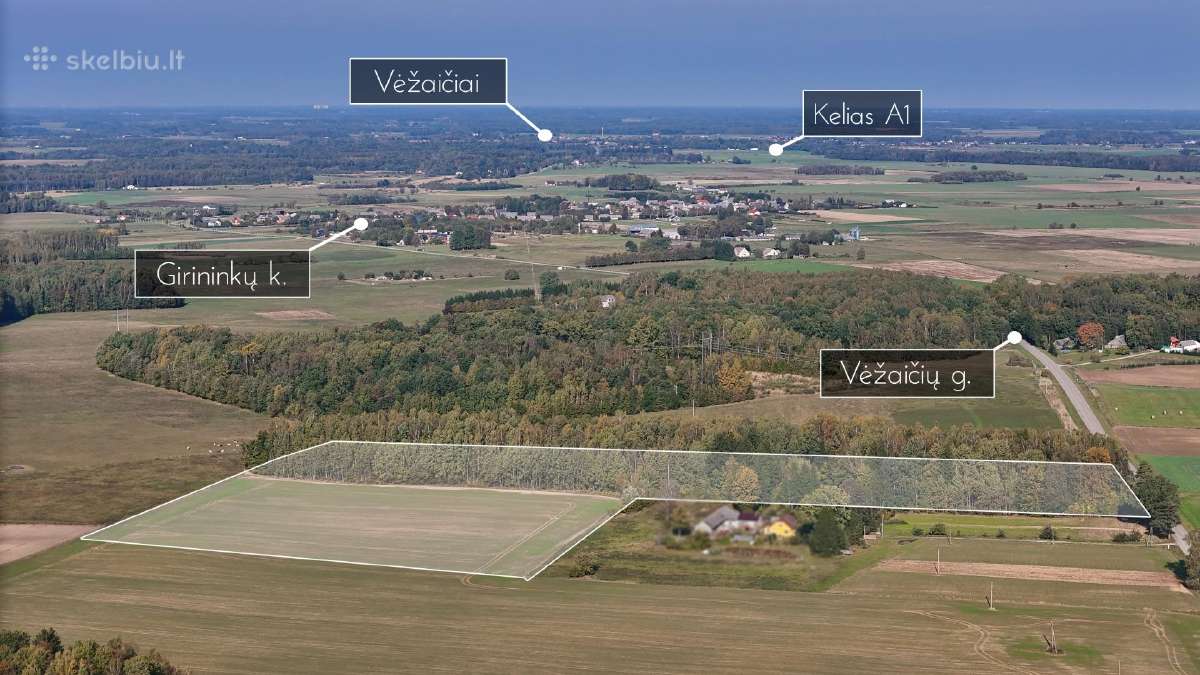 4,8 ha su mišku - sodybai + tik ~91€/a