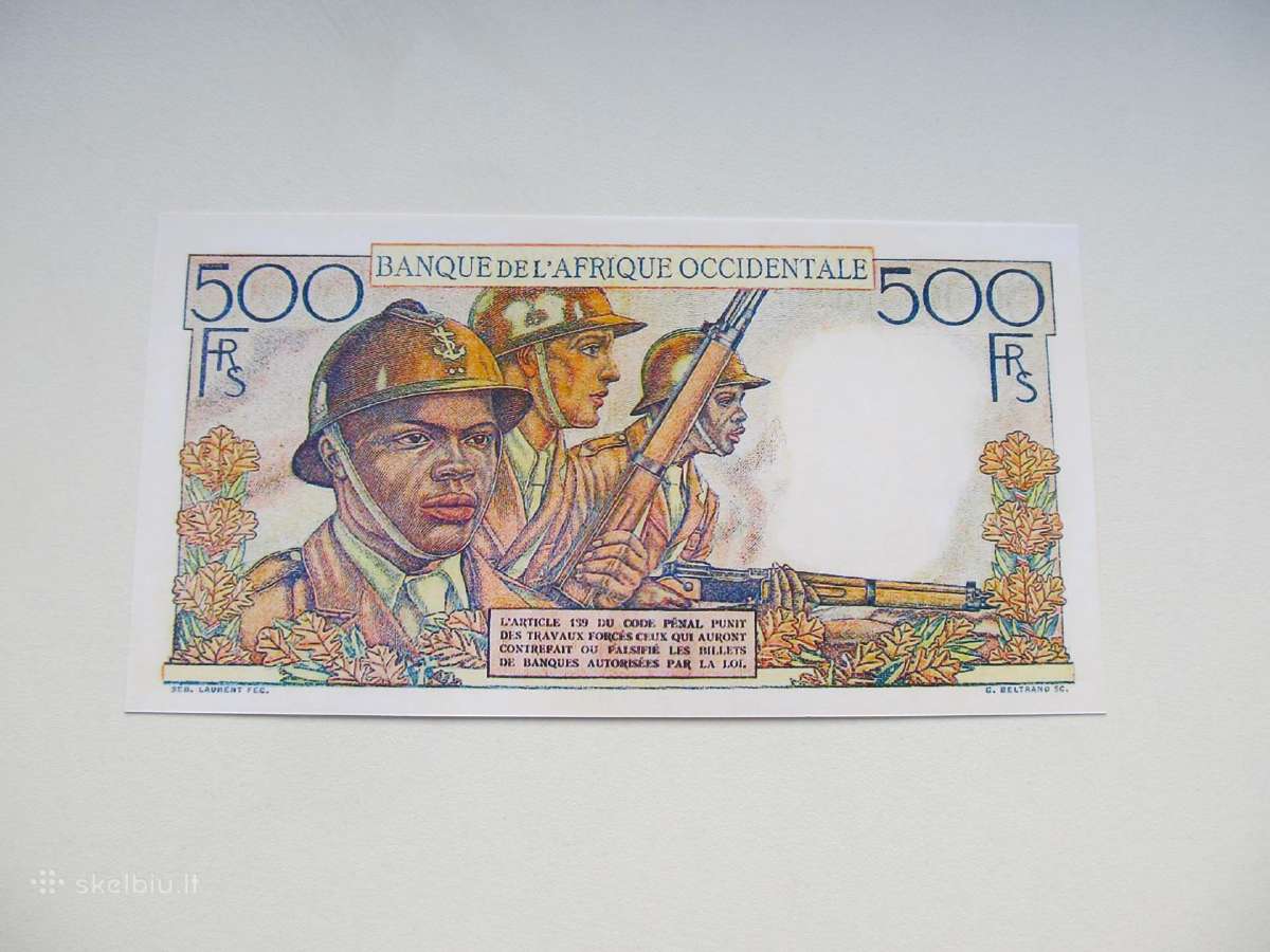 500 franku , Prancūzijos Vakarų Afrika , 1946 - nuotraukos Nr. 2