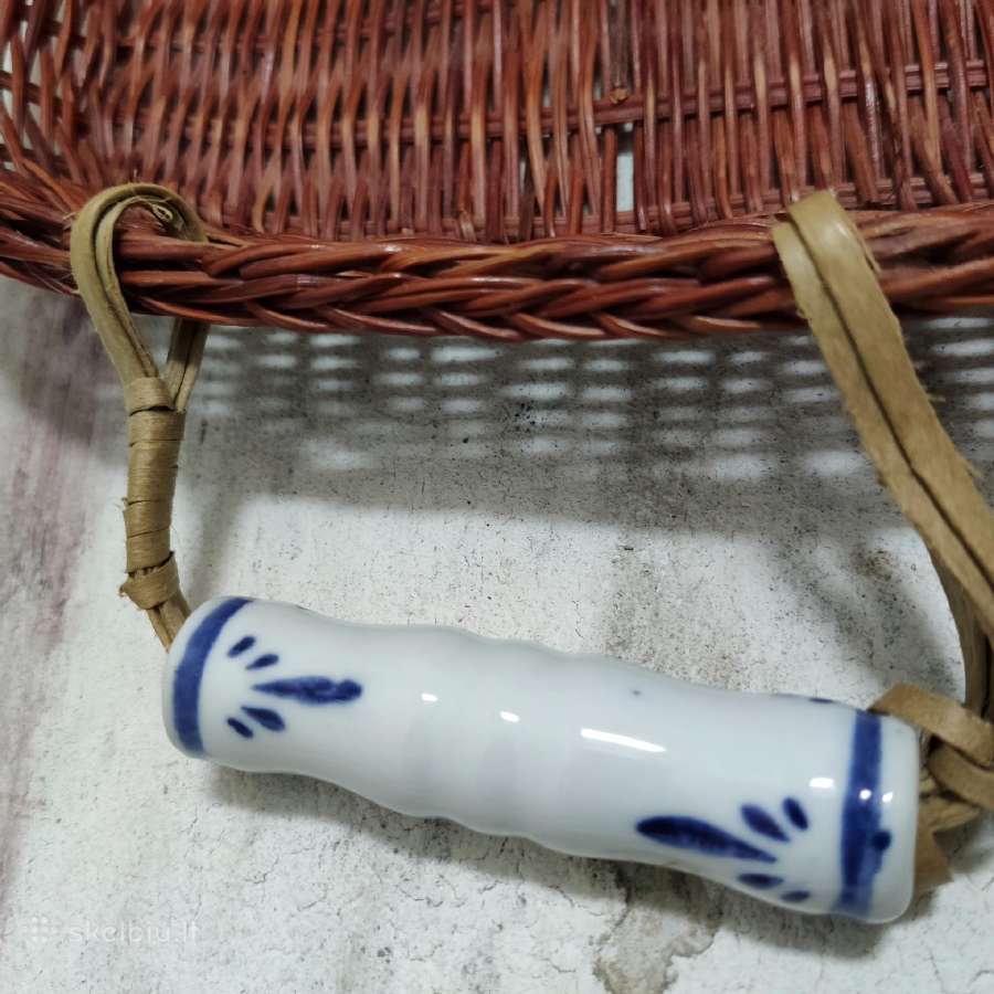 Padėklas vintažinis pintas su keramikinėm rankenom - nuotraukos Nr. 9