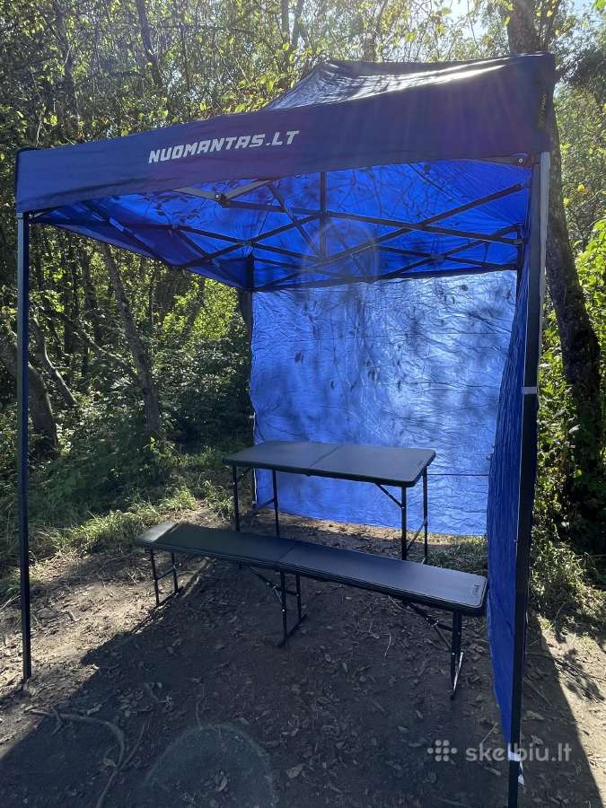 Palapinė mėlyna 2x2m prekybai, žvėjybai, į gamtą