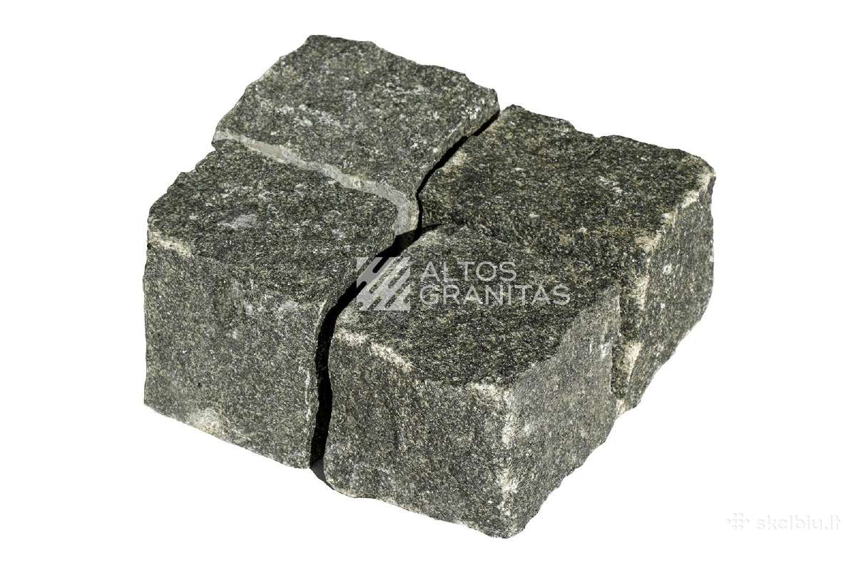 Ggranitinės trinkelės Gabro (t.pilkos) 10x10x10 cm