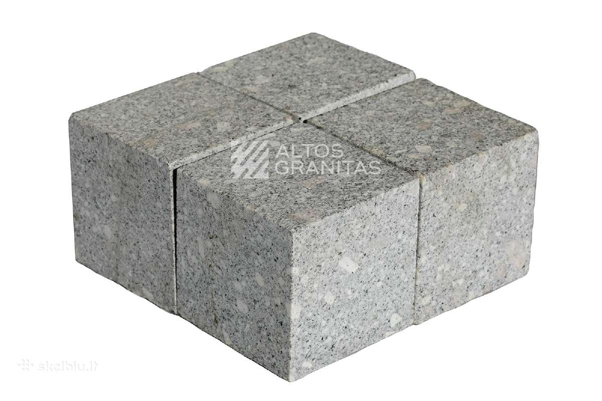 Granitinės trinkelės (šviesiai pilkos) 10x10x10 cm