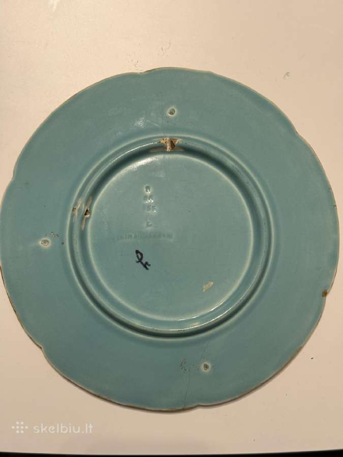 Unikali antikvarinė Sarreguemines Majolica lėkštė - nuotraukos Nr. 5