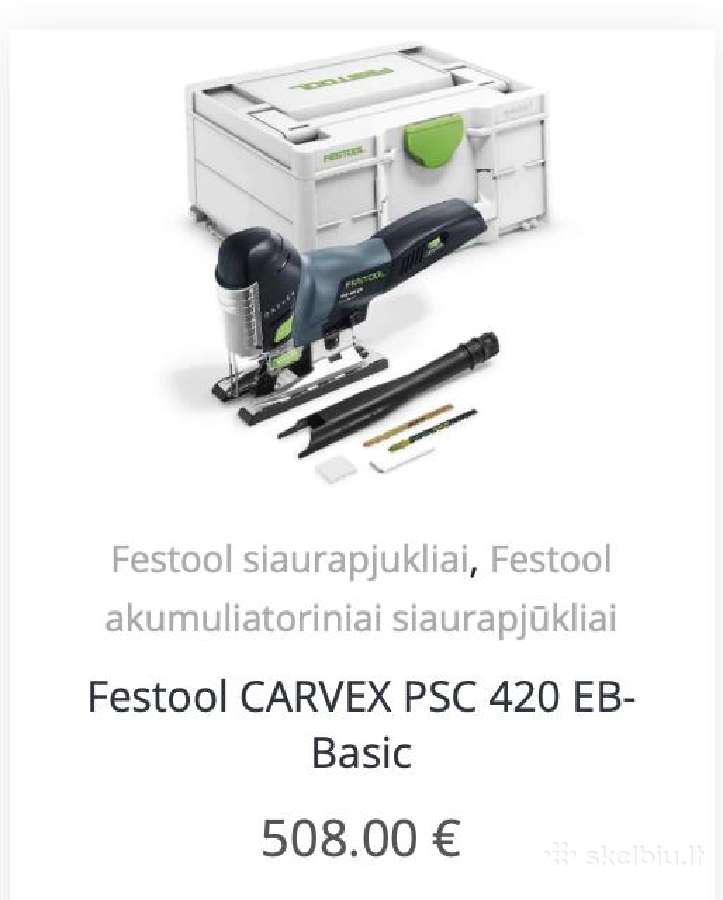 Festool Carvex Psc420eb 18voltų siaurapjūklis - nuotraukos Nr. 5