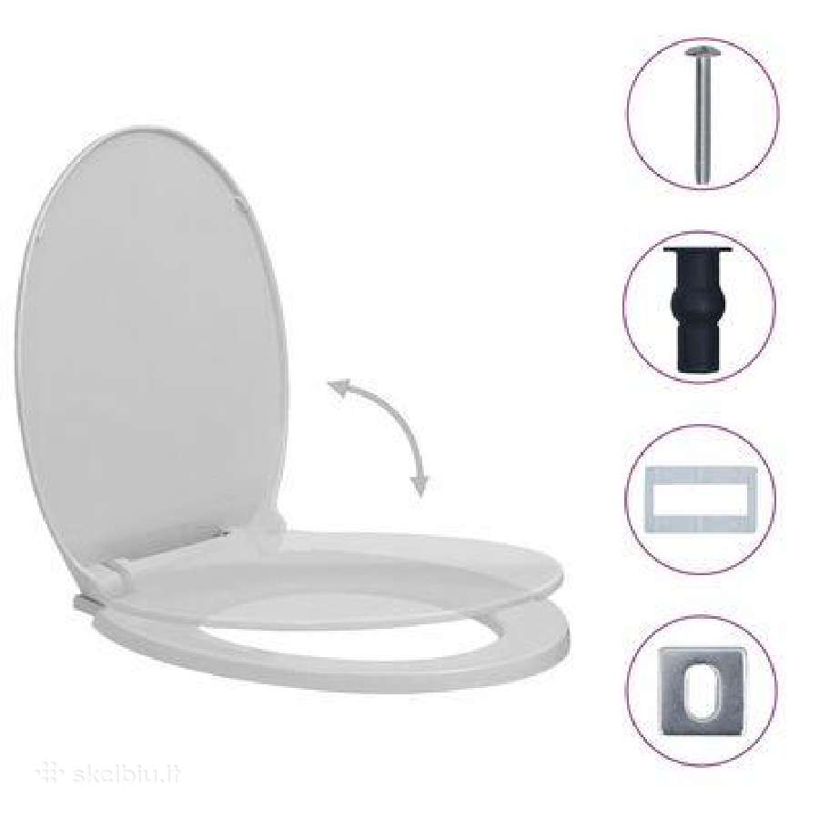 Klozeto sėdynė su soft-close mechanizmu, vidaxl
