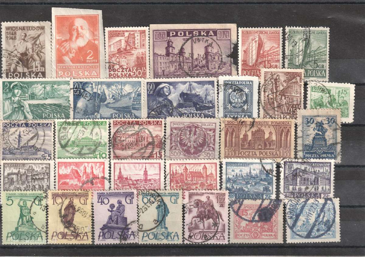 Lenkijos pašto ženklai (66 vnt-1.5 eur)