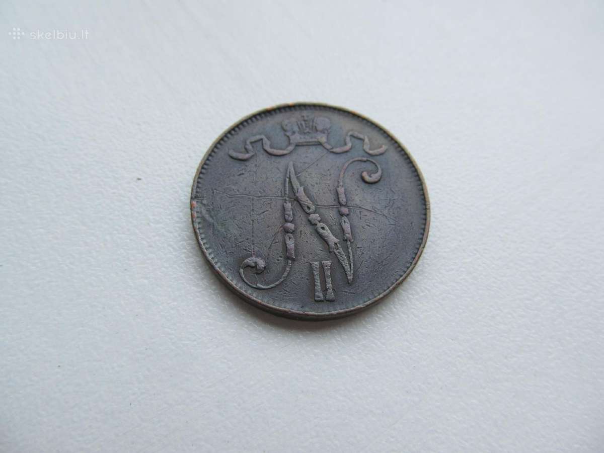 5 pennia , Suomija Rusija , 1907,1908,1911, 1915 - nuotraukos Nr. 6
