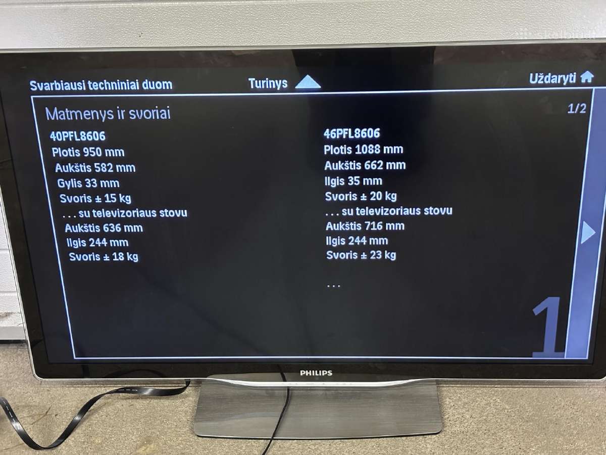 Philips 46pfl8686h 46 HD su ambilight 8000 serijos - nuotraukos Nr. 2