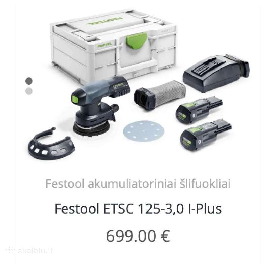 Festool Etsc125 Li-ion šlifuoklis 18volt - nuotraukos Nr. 8