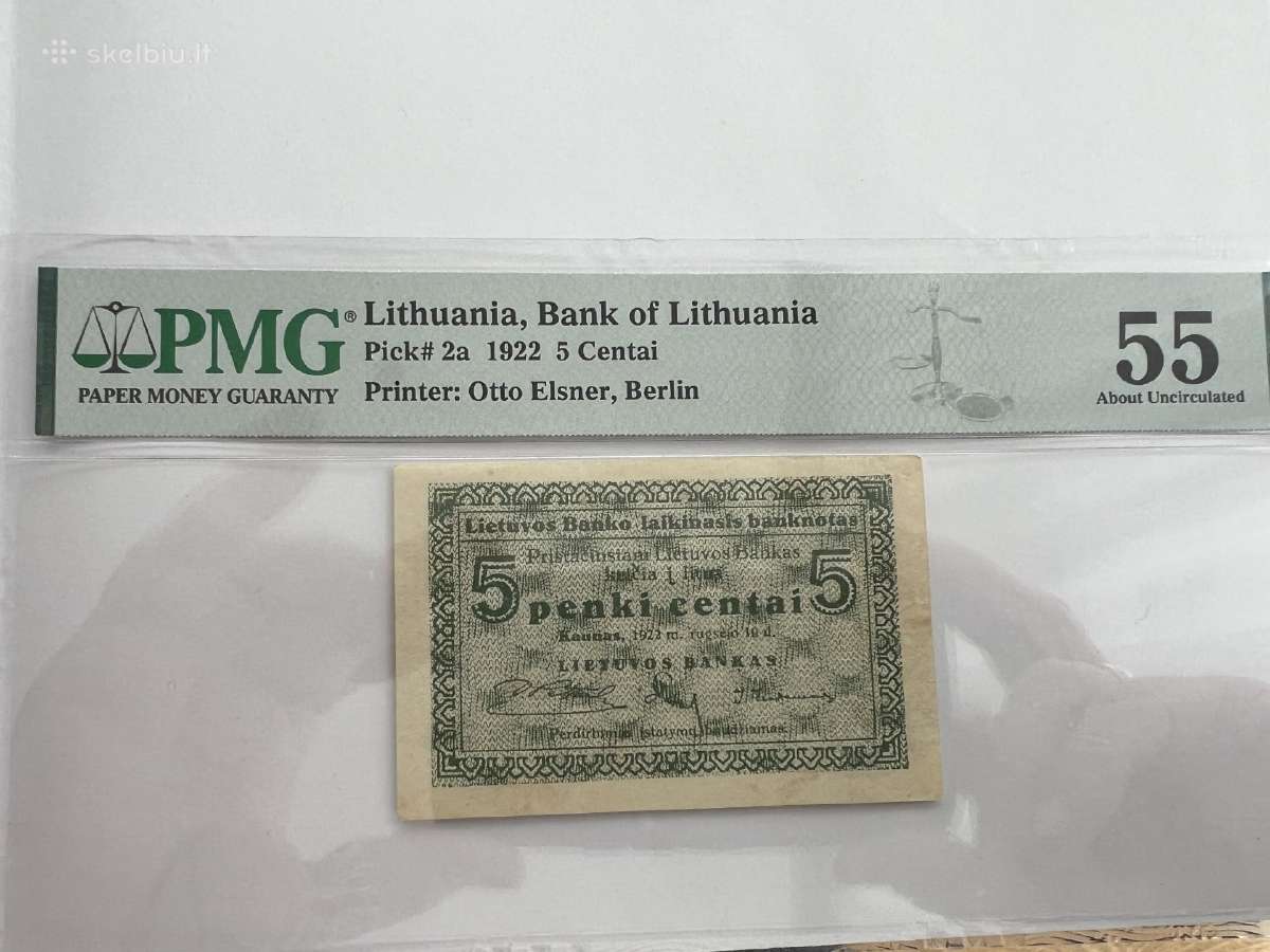 Lietuvos banko 5 centai 1922 m.